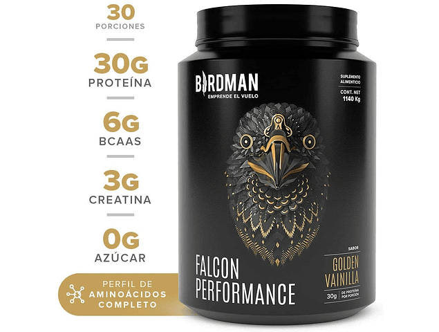 Birdman Falcon Performance Proteina Premium Golden vainilla 1.17k.