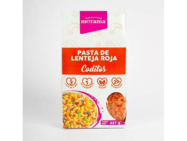 Pasta Coditos de Lenteja Roja