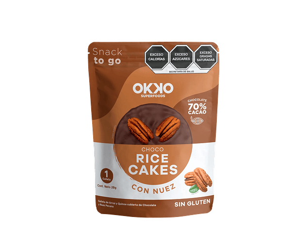 Choco rice cakes con nuez