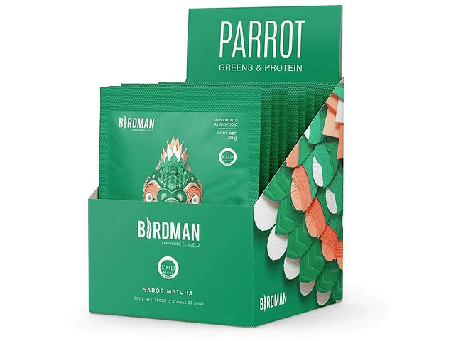 Birdman Proteina Parrot Multipack Matcha 360g (12 sobres)