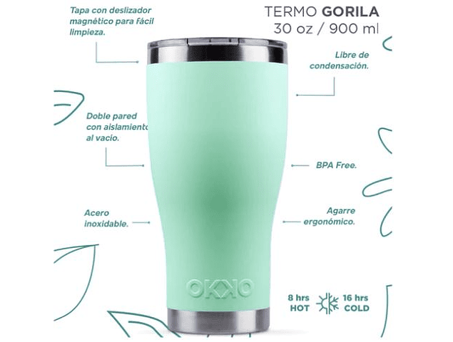 Termo Gorila Menta 900ml