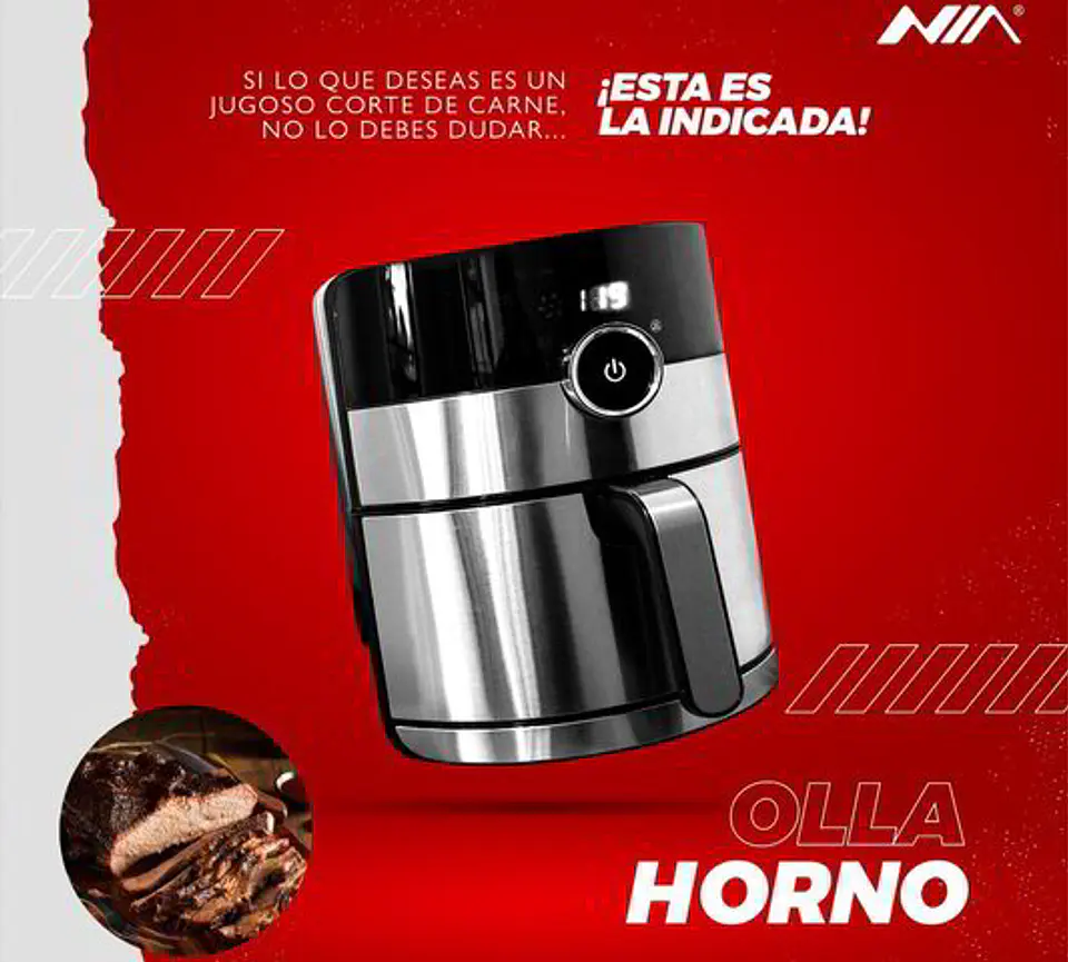 Freidora Nia 4 Litros Digital Acero Inox Air Fryer Af-306 2