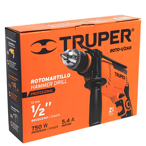 Taladro Rotomartillo 1/2" 750 W profesional Truper
