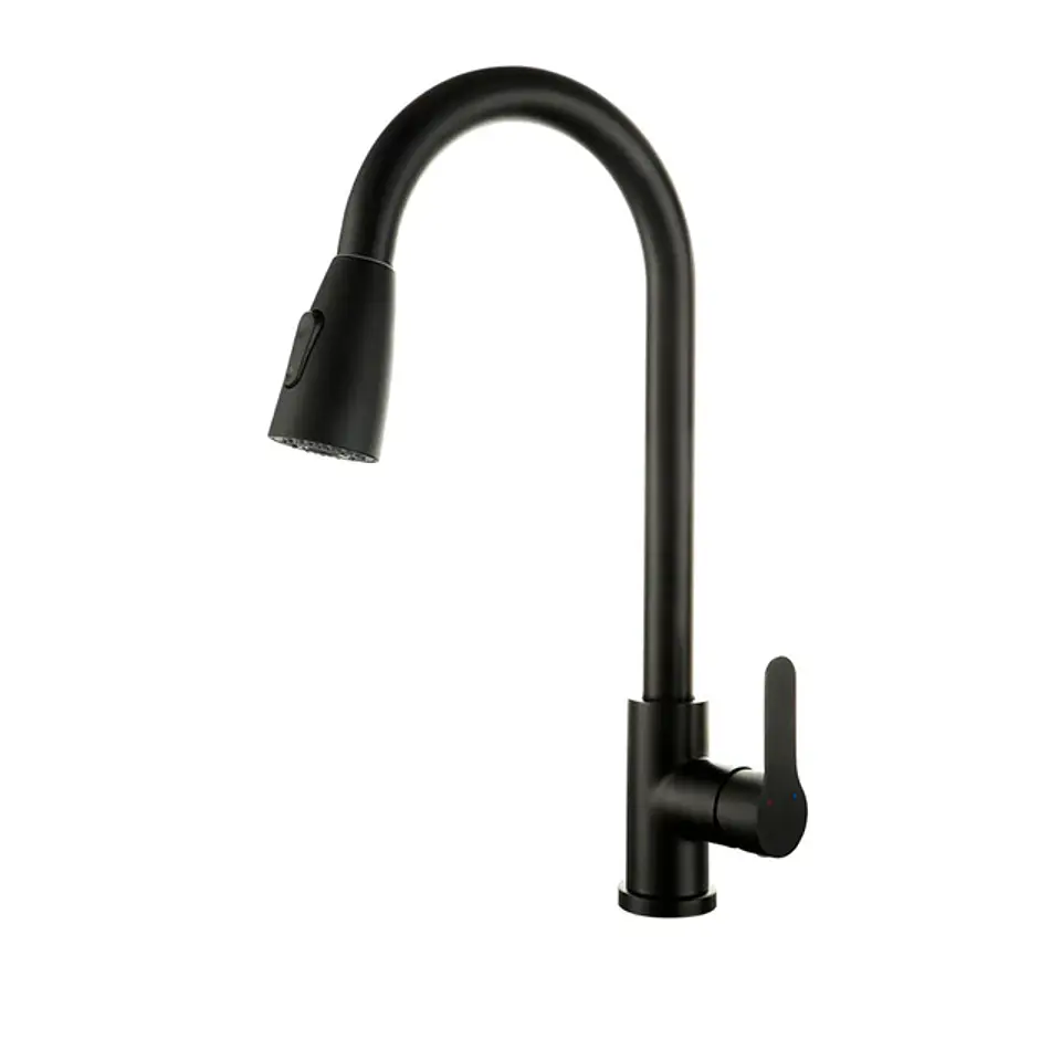 Llave Lavaplatos Lujo Monocontrol Negra 5