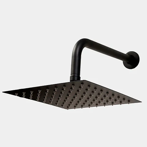 Regadera Negra De 8" Cuadrada