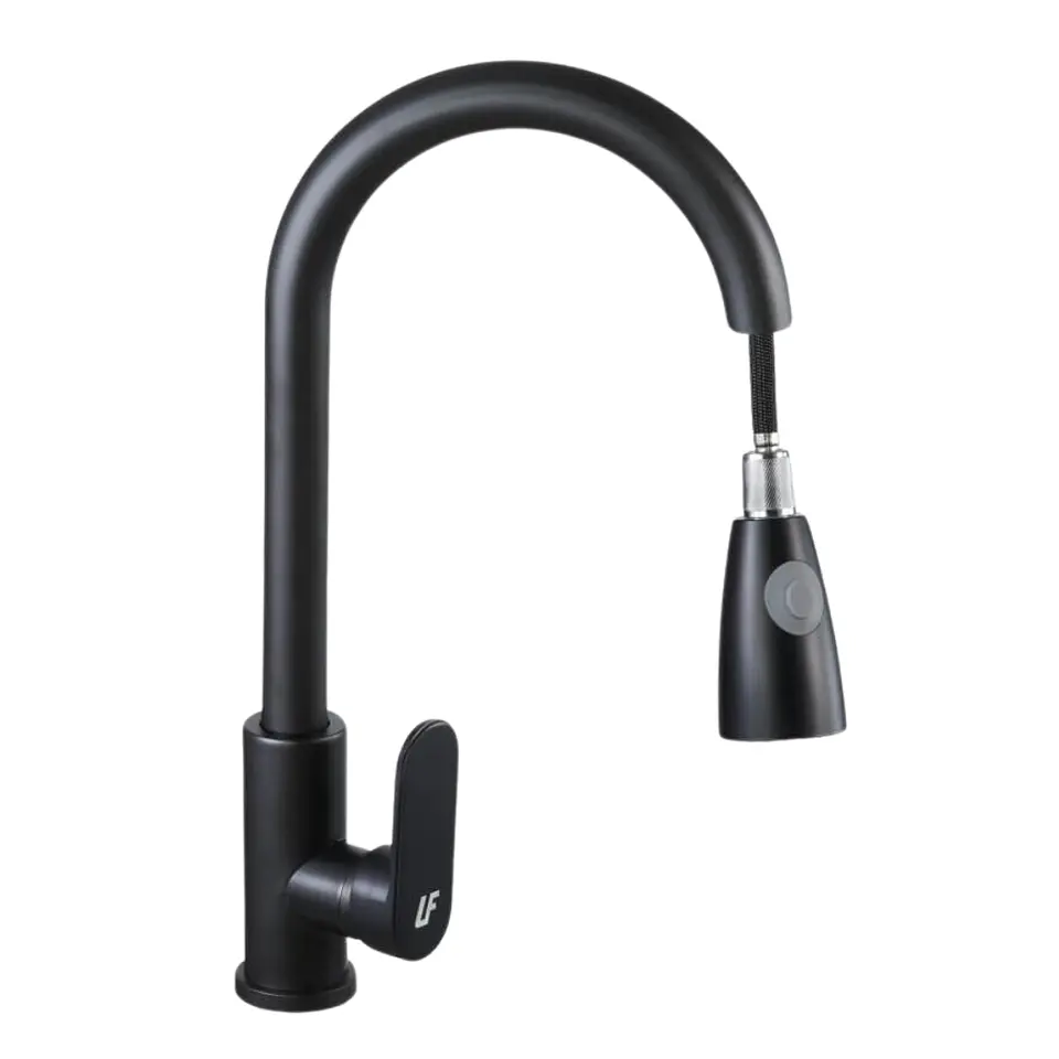 Llave Lavaplatos Lujo Monocontrol Negra 1