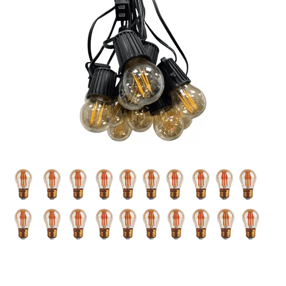 Ramal De Bombillos De 7 Metros x 20 Bombillos 4W  Vintage Calido 2