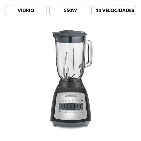 Licuadora de Vidrio 1.25 Lts BLBD210GB Negro Modelo BLBD21