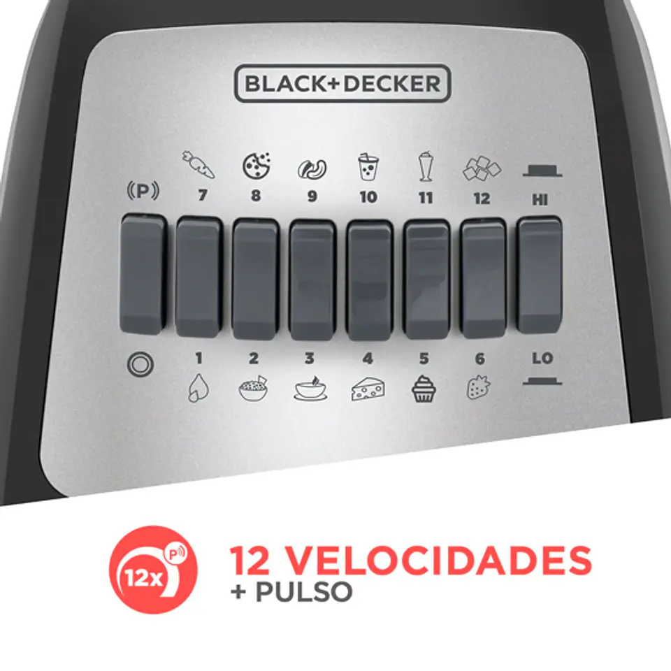 Licuadora de Vidrio 1.25 Lts BLBD210GB Negro Modelo BLBD21 3