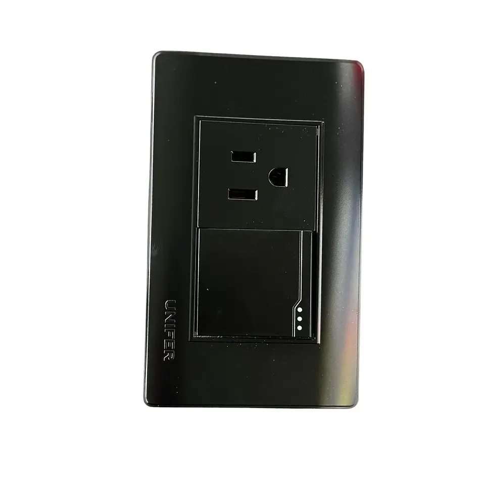 Toma Interruptor Negro Unifer 1