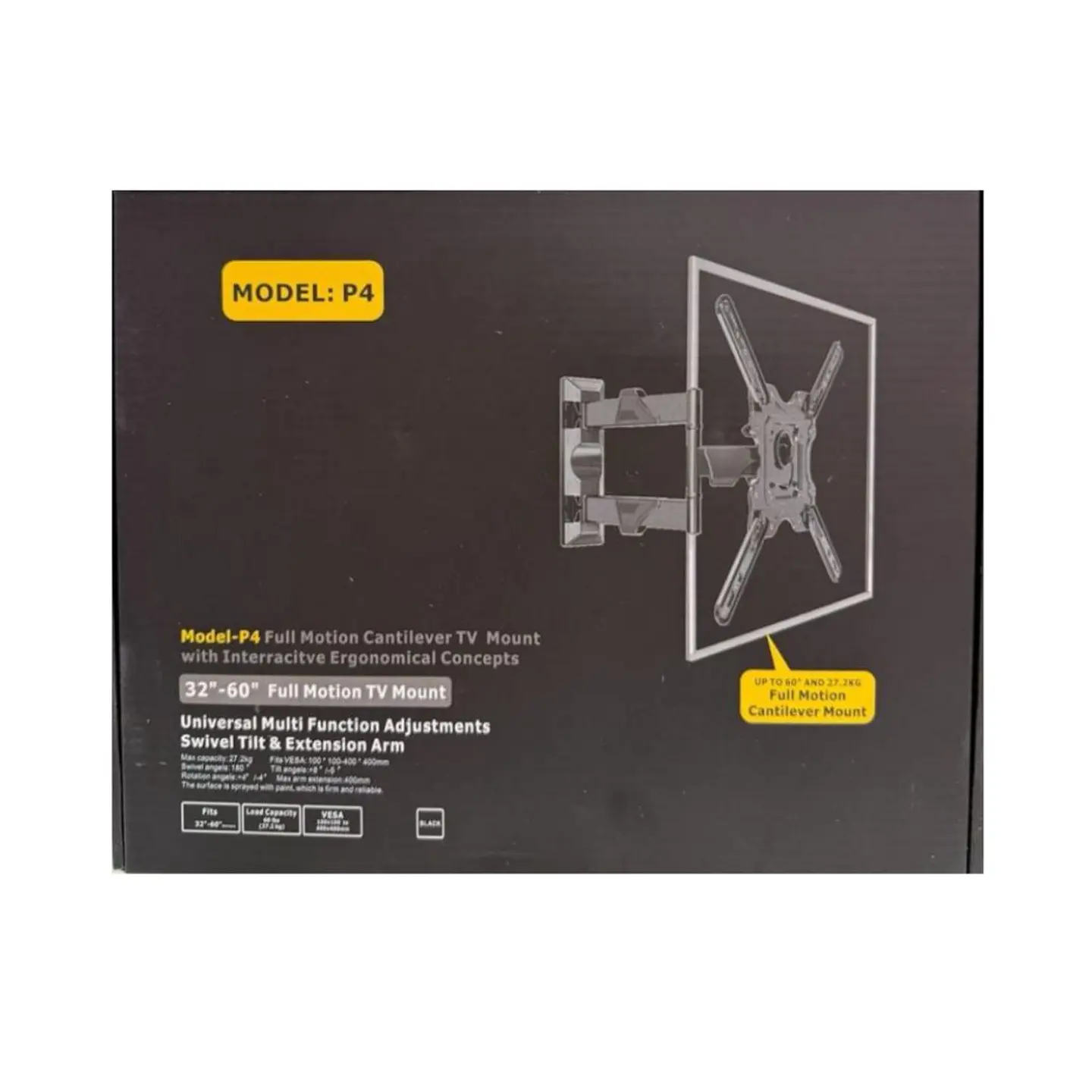 Soporte pared Tv P4 32” A 55” Corto 2