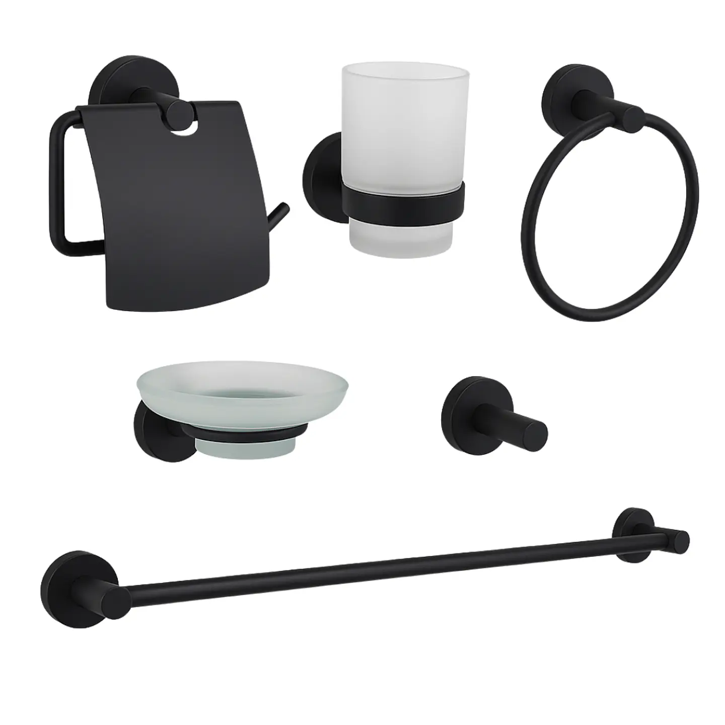 Kit Accesorios Baño Negra X 6 Piezas  1