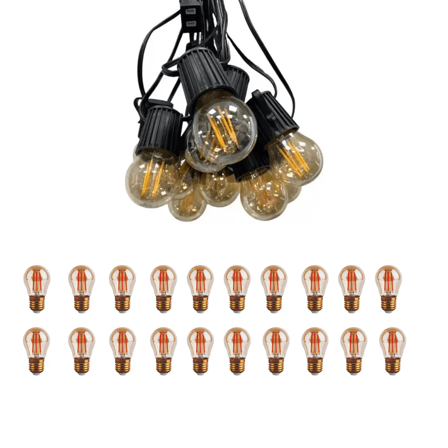 Ramal De Bombillos De 7 Metros x 20 Bombillos 2W Vintage Calido 2