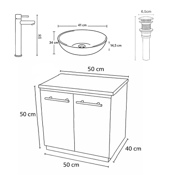 Mueble de Baño Cortex RH Flotante Con Grifería  4