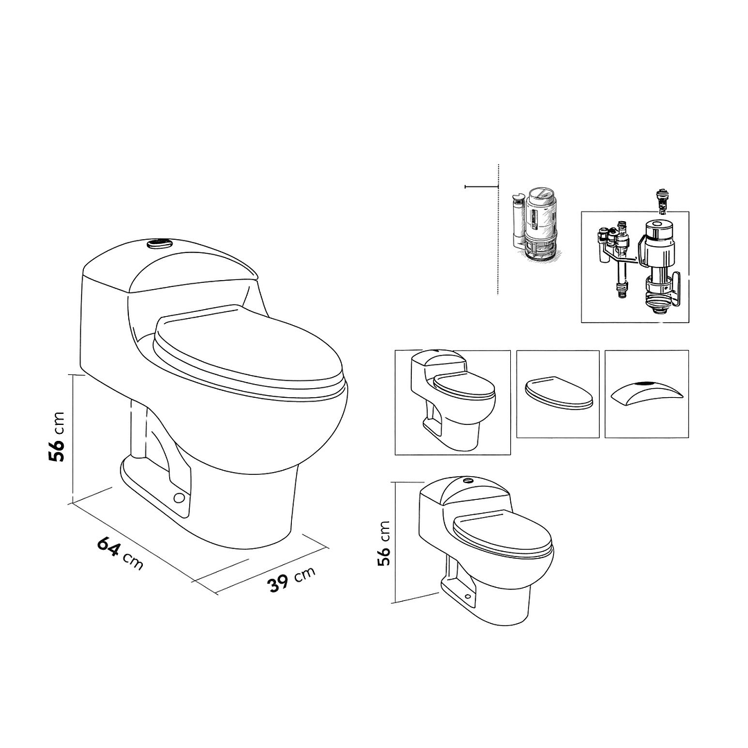 Sanitario Blanco One Piece 2