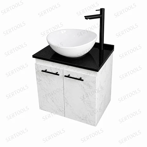 MUEBLE CORTEX CON PLACA NEGRA FLOTANTE