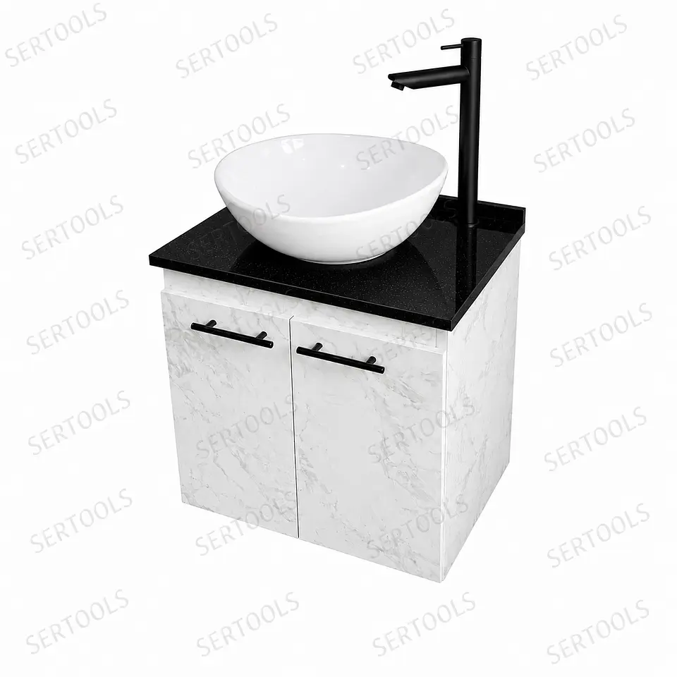 MUEBLE CORTEX CON PLACA NEGRA FLOTANTE 1
