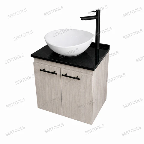 MUEBLE FLOTANTE TELURIAN CON PLACA NEGRA