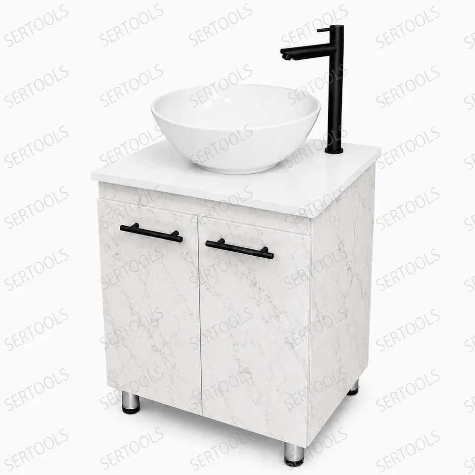 Mueble Cortex Con Placa Blanca De Piso 1