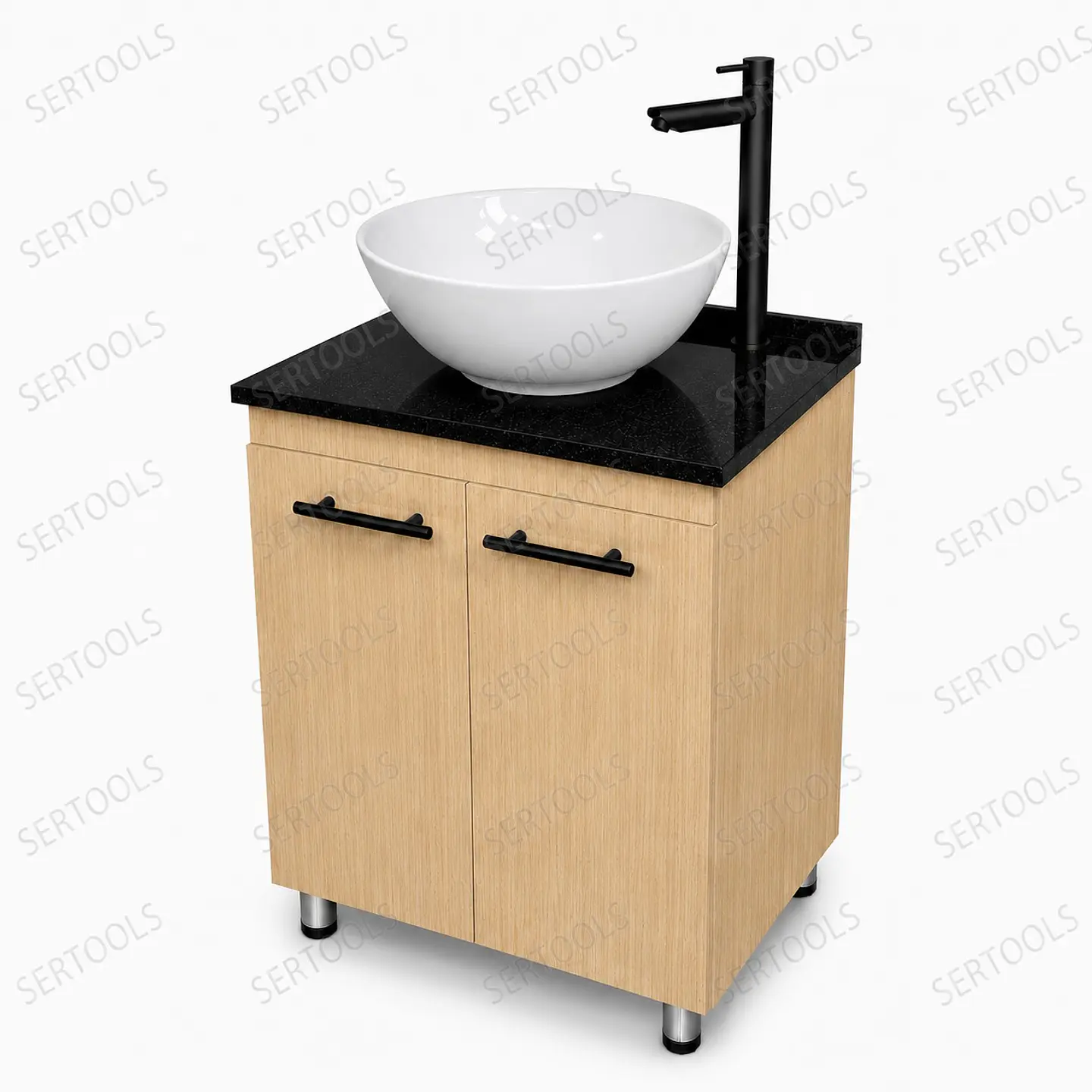 Mueble Cartagena RH De Piso Con Placa Negra 1