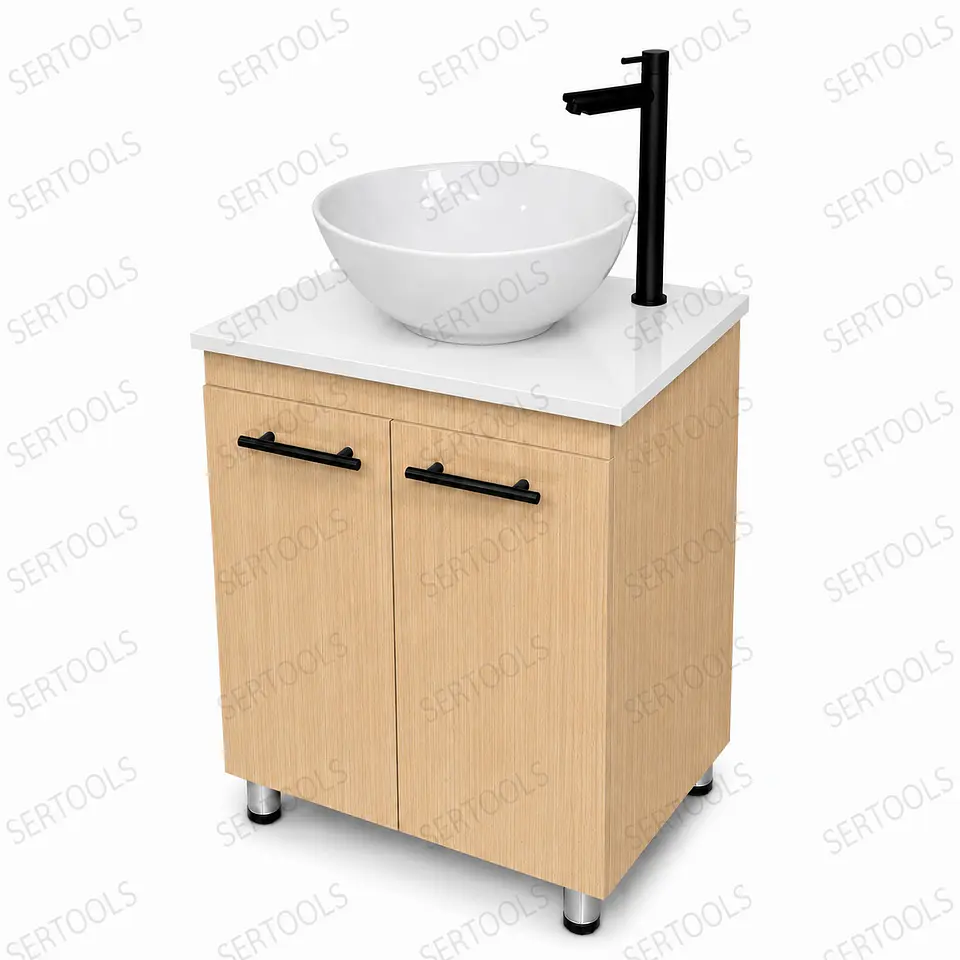 Mueble Piso Cartagena RH Con Placa Blanca  1