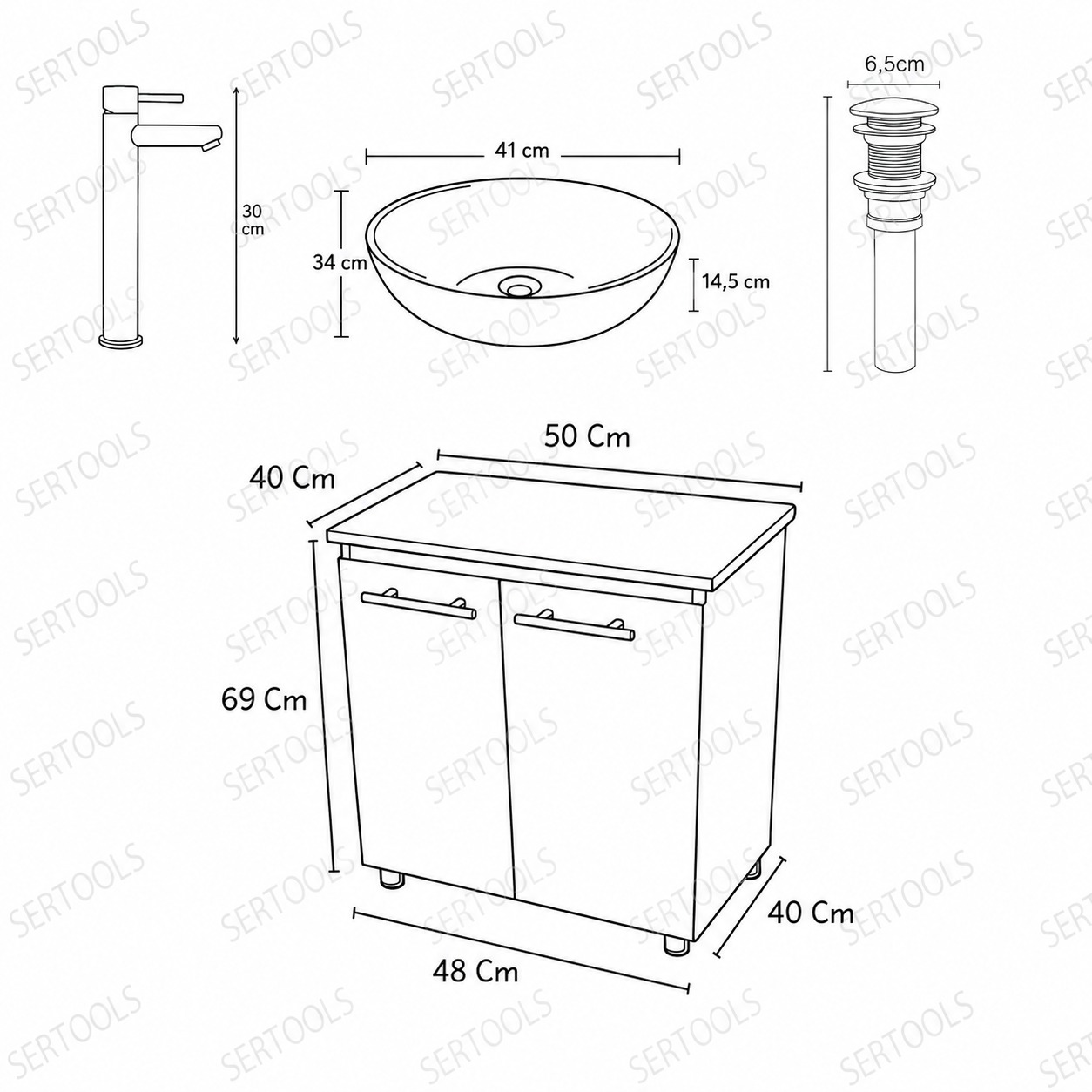 Mueble De Piso Cortex RH Con Placa Negra 2