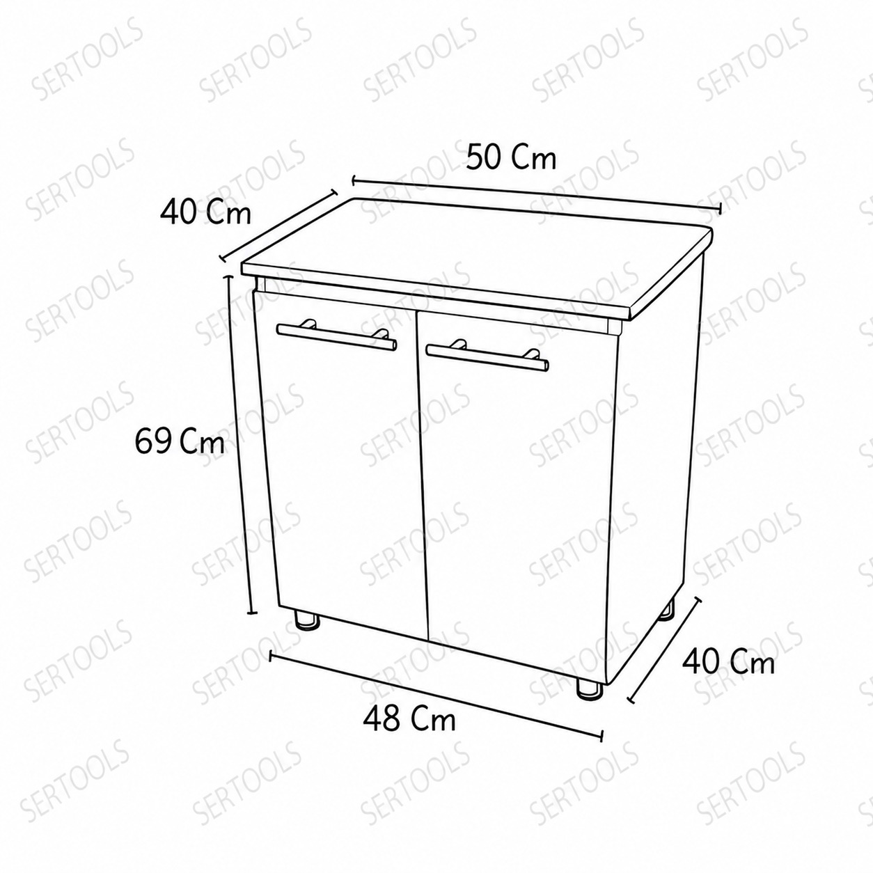 Mueble De Piso Cortex RH Con Placa Negra 3