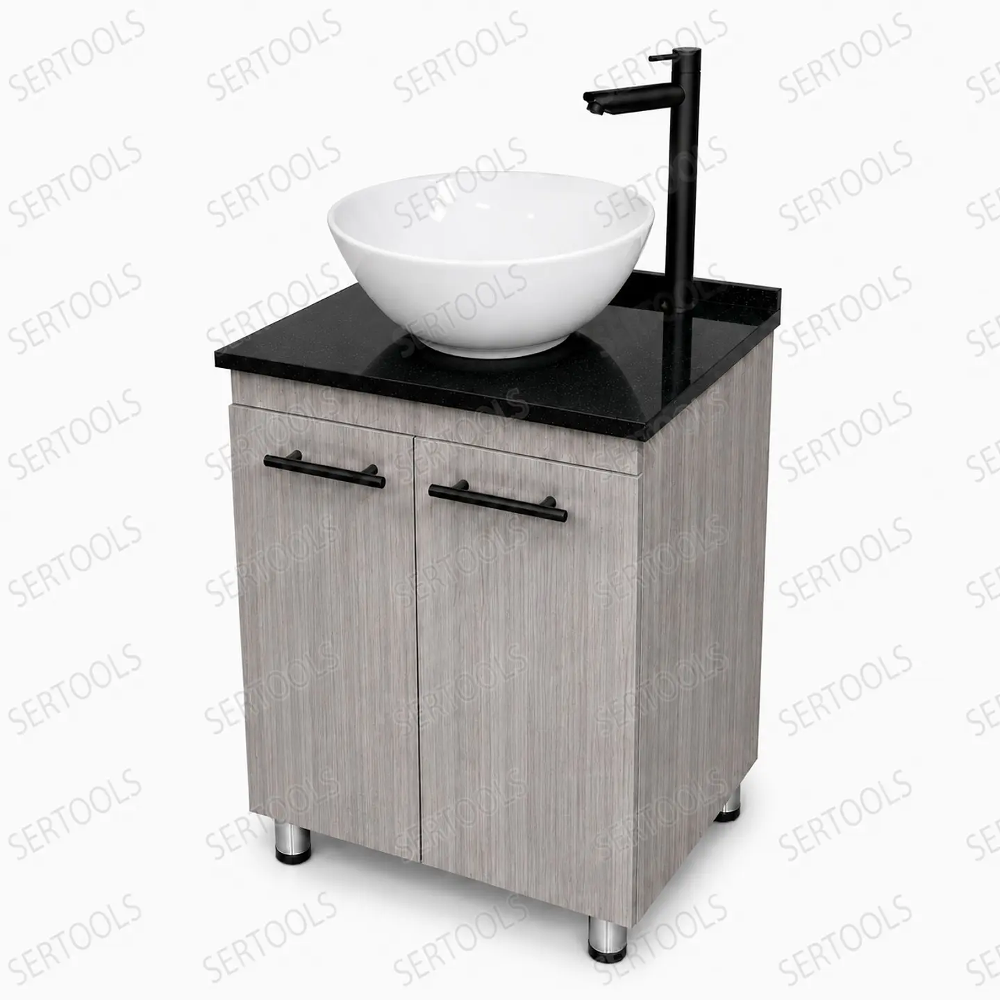 Mueble Olmo Gris De Pisco Placa Negra  1