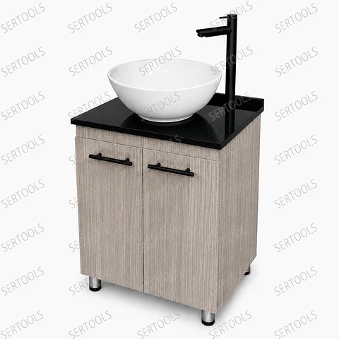 Mueble Positano Placa Negra Completo