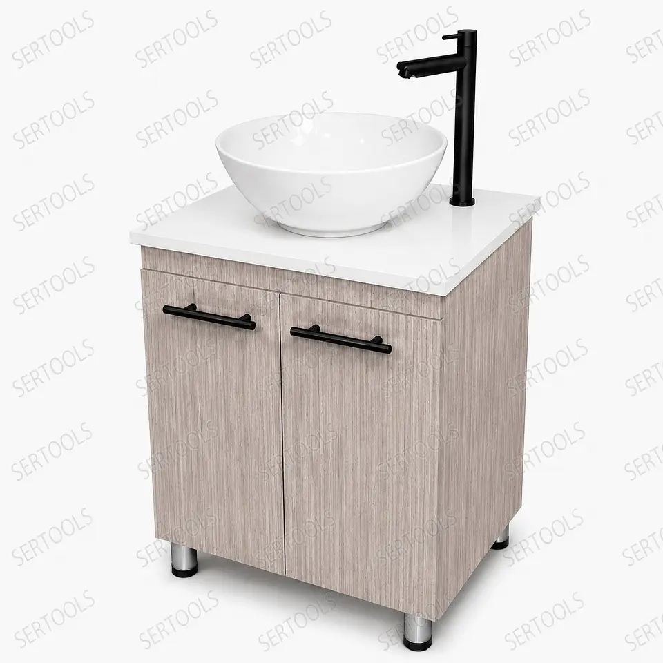 Mueble De Piso Positano RH Placa Blanca Completo 1