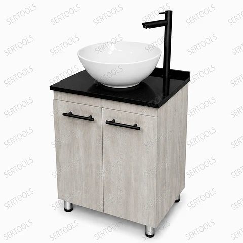 Mueble De Piso Telurian Placa Negra Completo