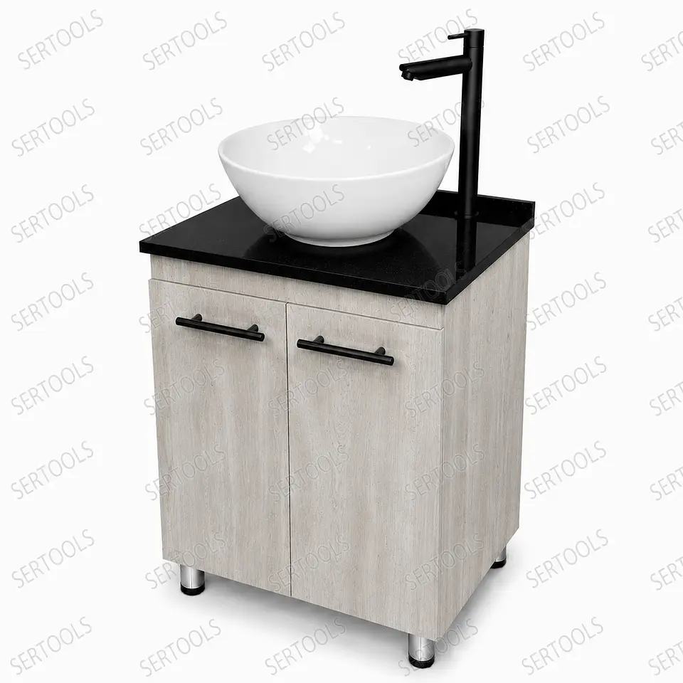 Mueble De Piso Telurian Placa Negra Completo 1