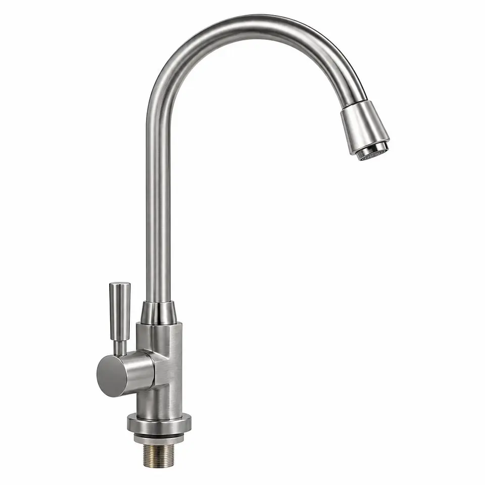 Llave lavaplatos meson satín agua fría acero 304 1
