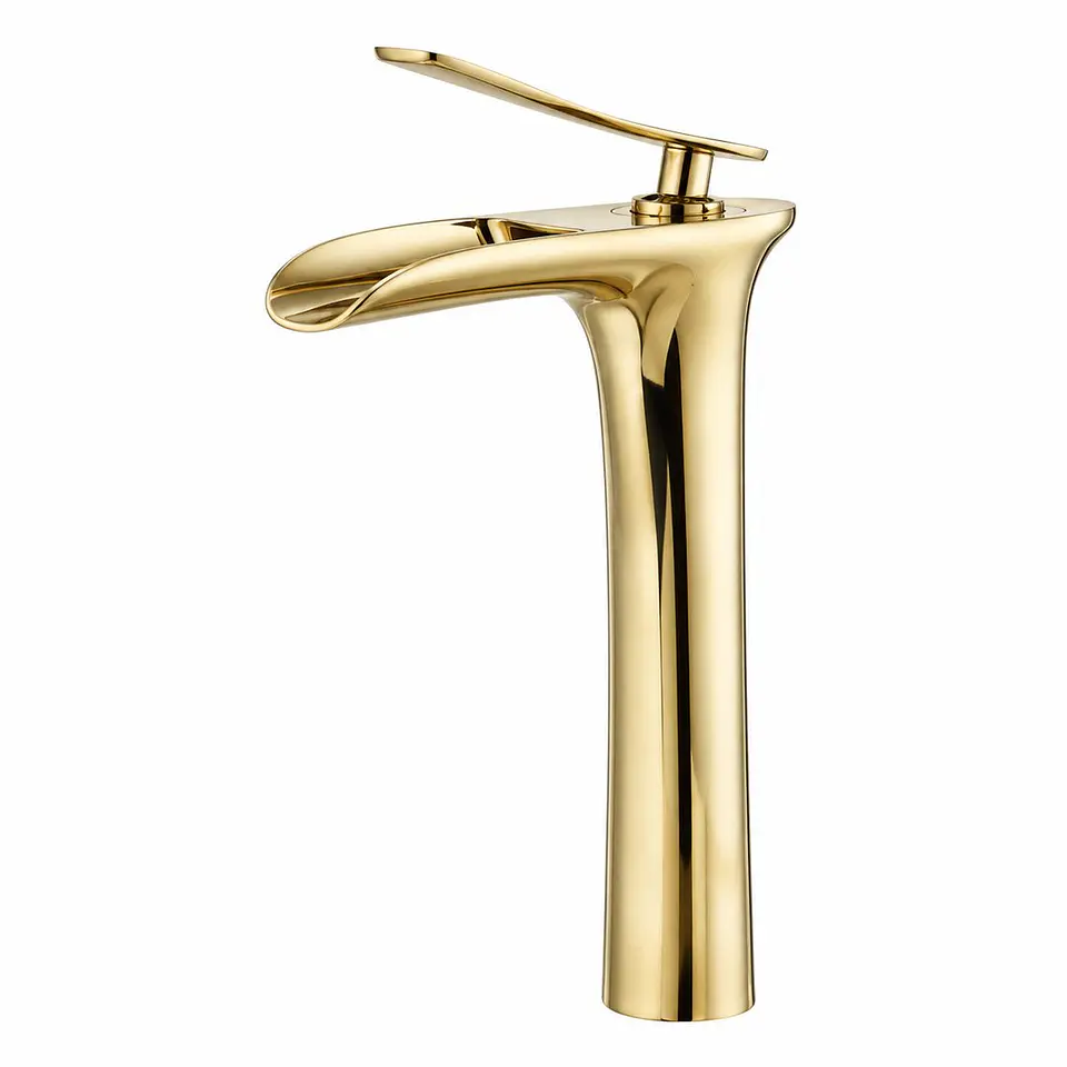 Monocontrol lavamanos alto cascada oro (ref. FT8035TG) 1