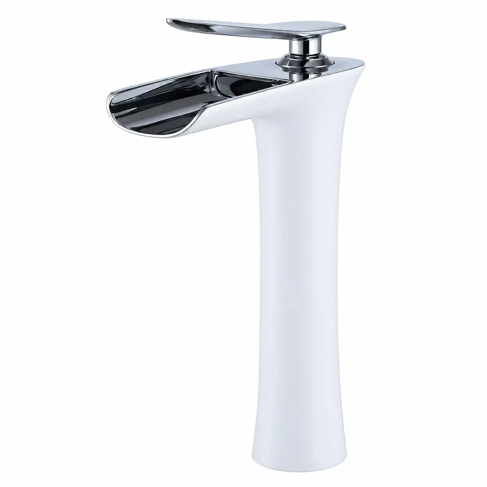 Monocontrol lavamanos alto cascada blanco 1