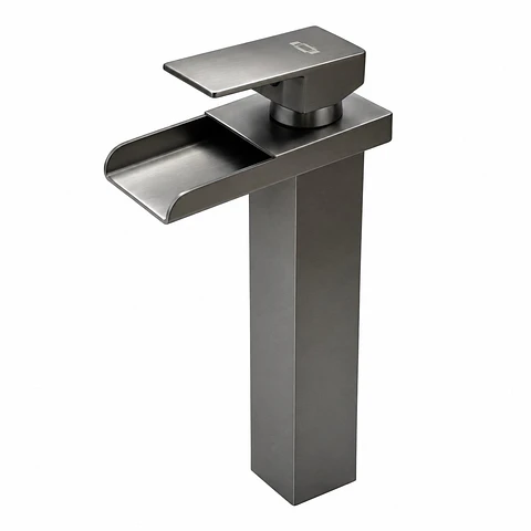 Monocontrol lavamanos cascada alto gris
