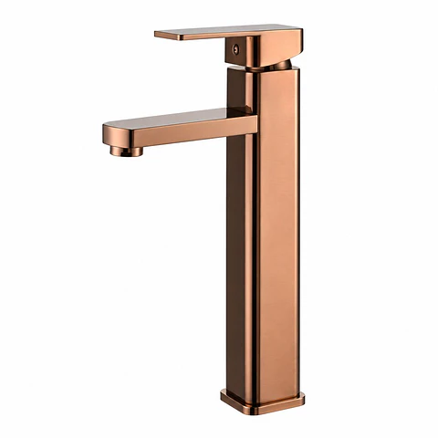Monocontrol lavamanos alto cuadrado bronce de 31 cm