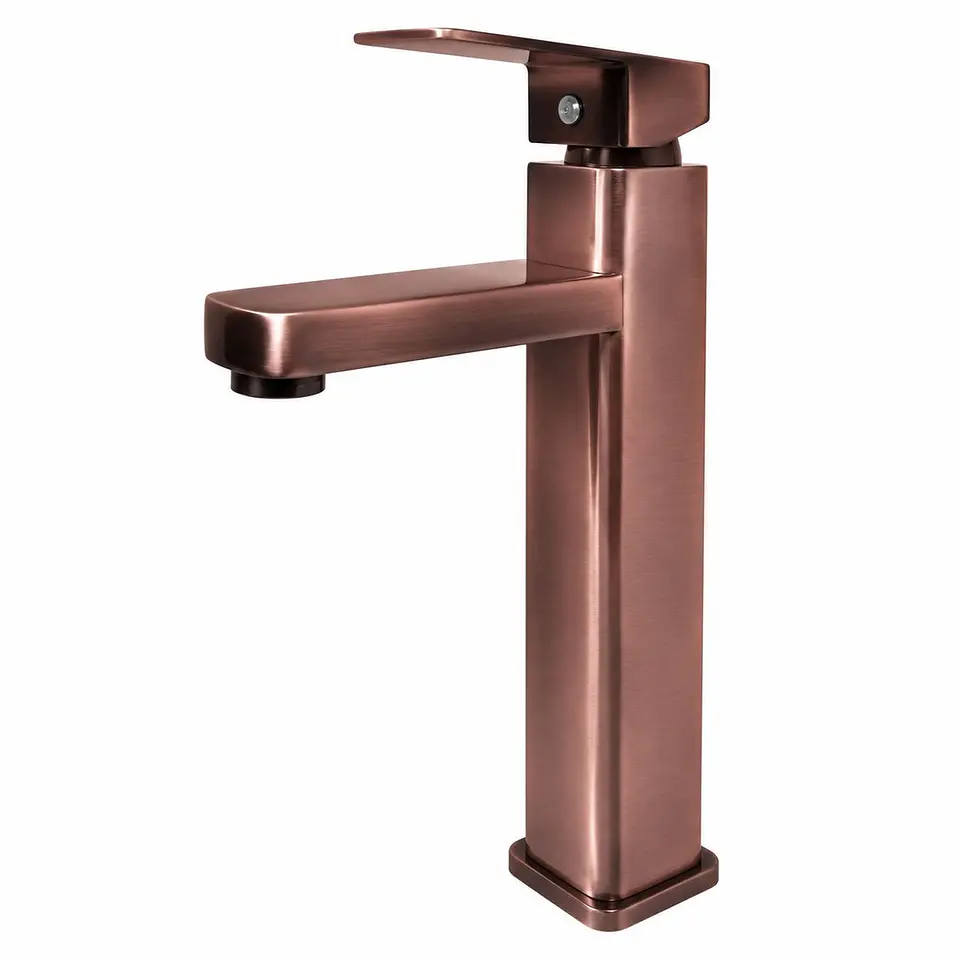 Monocontrol lavamanos alto cuadrado cobre de 31 cm 1