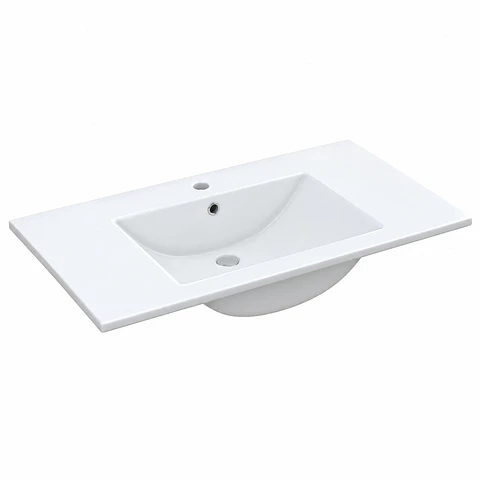 Lavamanos integrado en porcelana blanco (ref. CB1010)