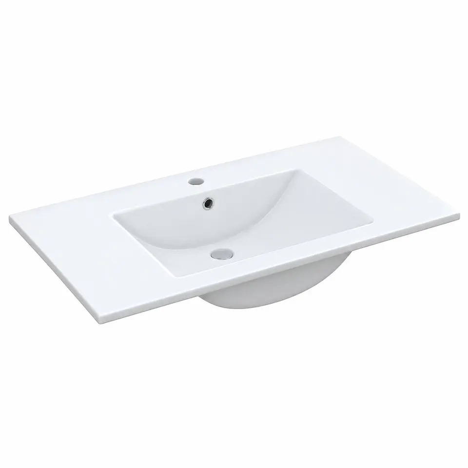 Lavamanos integrado en porcelana blanco (ref. CB1010) 1