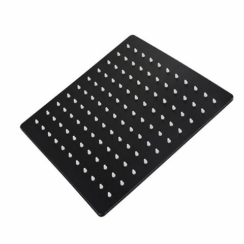 Regadera metal cuadrada negra de 8"