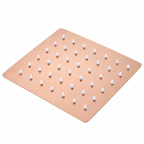 Regadera 12" cuadrada oro rosa acero 304