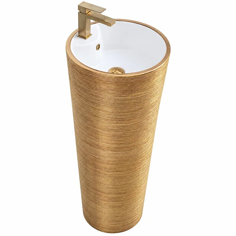 Lavamanos pilon oro rosa redondo 83 × 39
