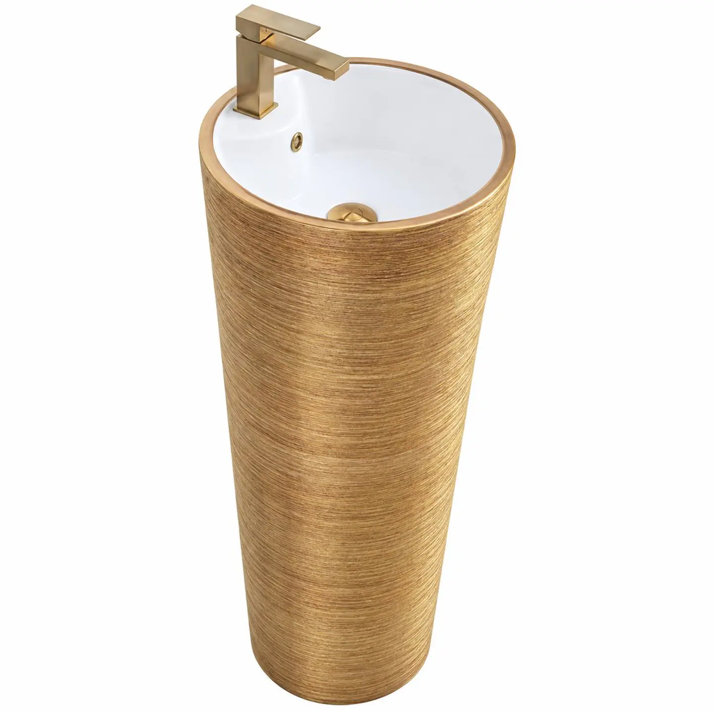 Lavamanos pilon oro rosa redondo 83 × 39 1