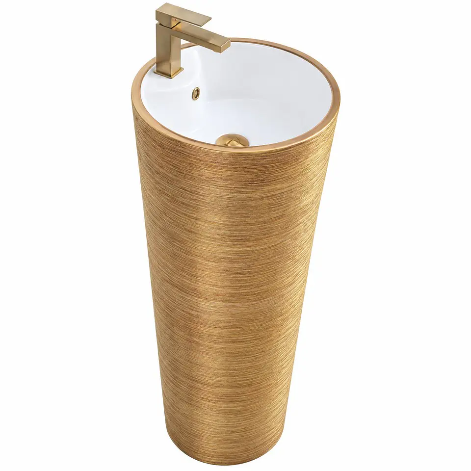 Lavamanos pilon oro rosa redondo 83 × 39 1
