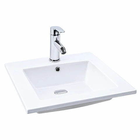 Lavamanos integrado en porcelana blanco 41 × 41 cm
