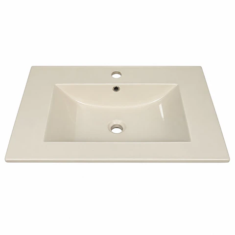Lavamanos integrado en porcelana beige
