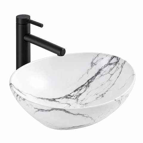 Lavamanos sobreponer carrara mate 40 × 33 cm