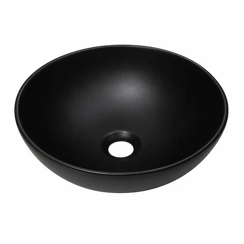 Lavamanos redondo negro mate 32 × 32
