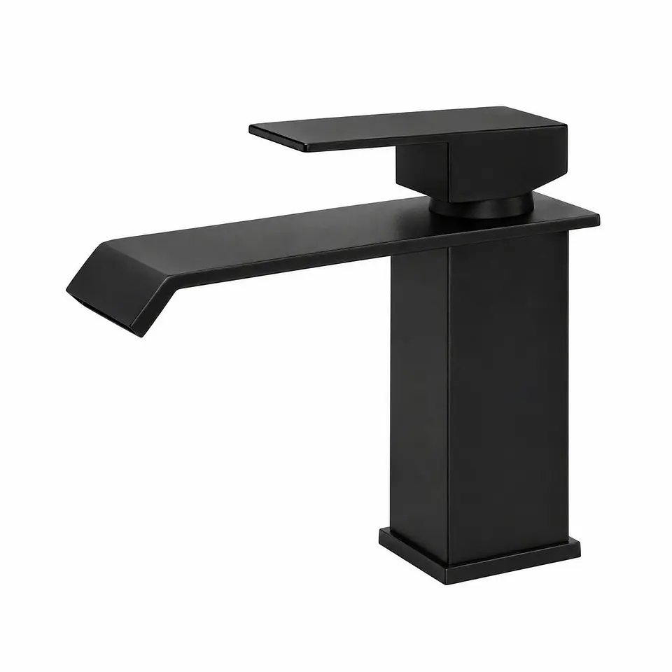 Monocontrol lavamanos bajo cascada negro 1